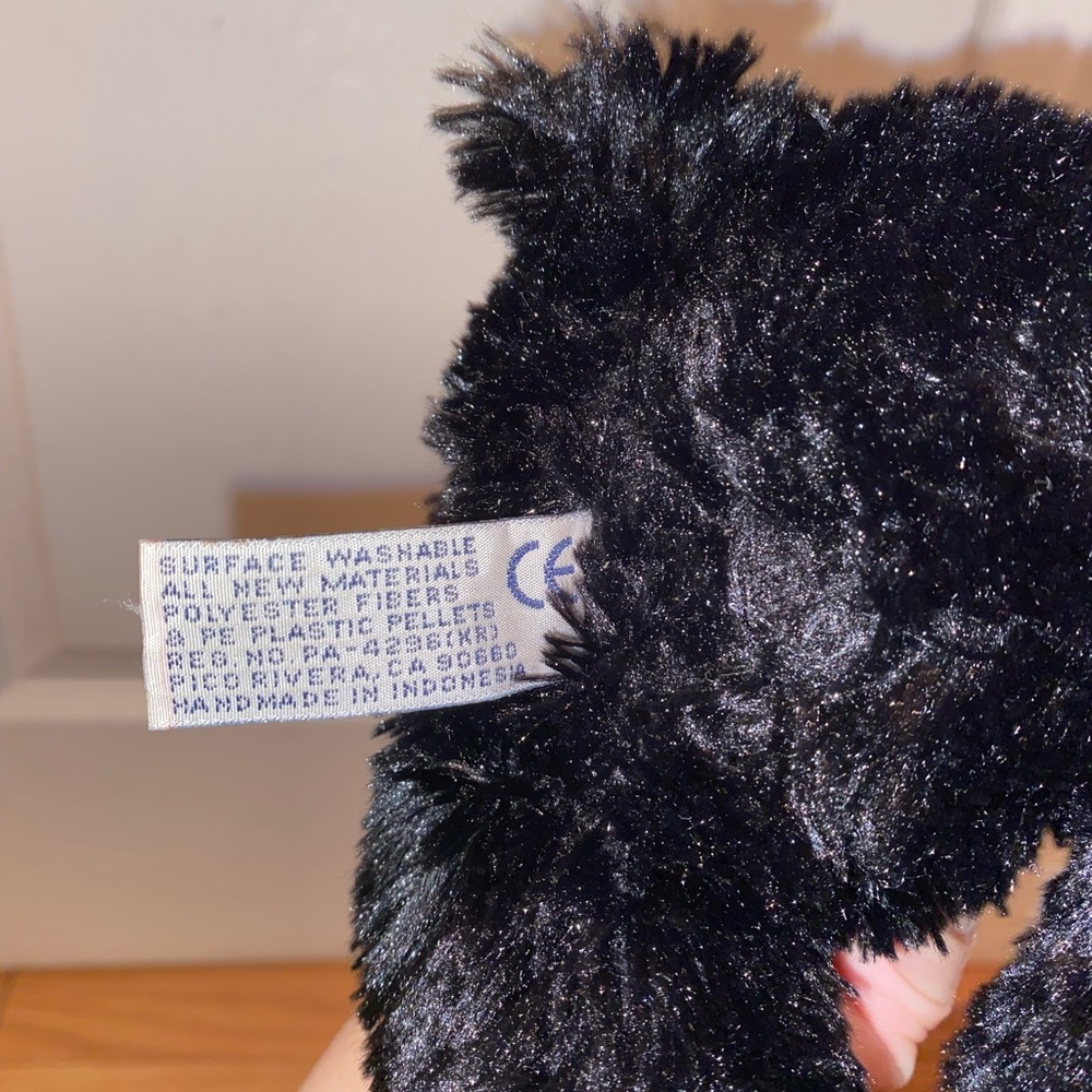 Aurora Black Bear “Benjamin” Plush With Brown Paws Bow Toy Stuffed Animal 11" - Picture 4 of 8